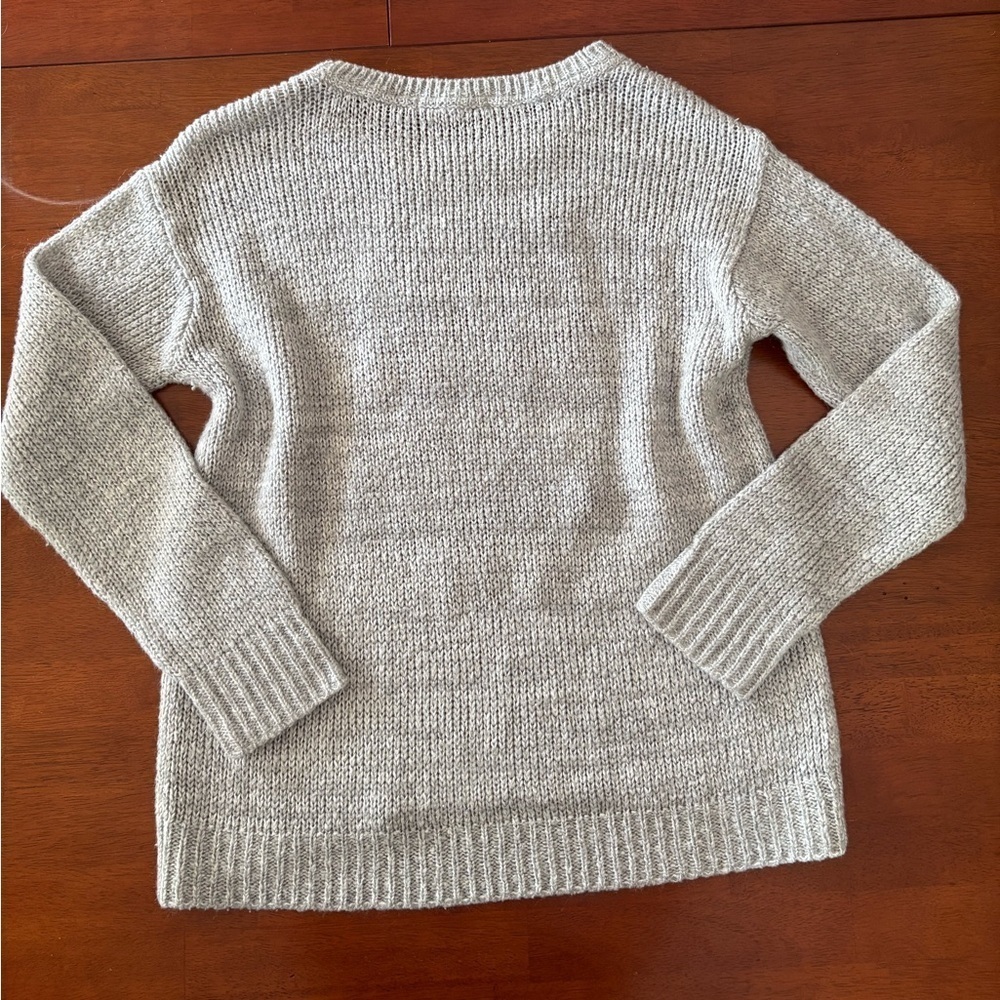 🦉 Rewind Owl Gray Acrylic Sweater, Fuzzy Crewneck Pullover size Small - Picture 4 of 8